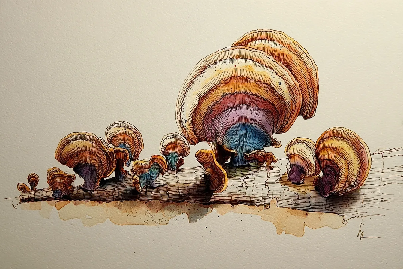 Turkey Tail Mushroom - illustration